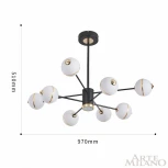 Потолочная люстра на штанге Arte Milano 272069/8 BK (LED, 220V, шарики)