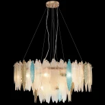 Подвесная люстра Natali Kovaltseva Triada 91002/15C GOLD (220V, на тросе, круглые)