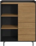 Шкаф-стеллаж Look ОГОГО (арт.853906), (ЛДСП/Черный)
