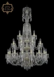 Подвесная большая люстра Art Classic 11.23 11.23.16+8+4.300.3d.XL-130.Gd.Dr (220V, хрусталь, на цепи, подсвечник, свеча)