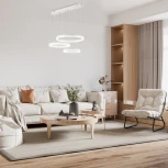 Подвесной светодиодный светильник Escada Celestia 10223/3LED 75Вт, металл/акрил, белый (регулировка яркости, 220V, пульт управления, на проводе, кольцо)