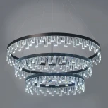 Подвесная люстра ярусная Eletto Celeste Nero EL320P120.1 (LED, 220V, хрусталь, на тросе, круглые, кольцо)