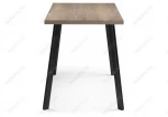 Стол Woodville Тринити Лофт 120 32 мм черный матовый / дуб галифакс табако 451670