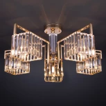 Потолочная люстра Eurosvet April 10126/5 золото/прозрачный хрусталь Strotskis Smart (10117/5)