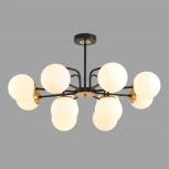 Потолочная люстра на штанге Lumion Elrona 8375/12C черный/латунь/белый, металл/стекло E27 12*60W 220V