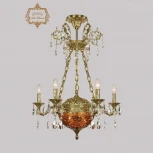 Подвесная люстра с хрустальными подвесками Art Classic 31.51 31.51.6.CK125SP.250SP.G.Sp.Amber.1A