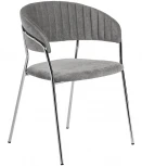 Стул Turin серый вельвет с хромированными ножками Bradex Home FR 0860
