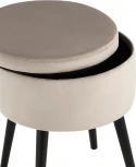 Пуф Клайс с ящиком велюр серо-бежевый УТ000035912