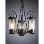 Кованый уличный светильник подвесной в виде керосиновой лампы Русские фонари Lion 210-93/bc-06 (220V, на цепи, фонарь, под старину, керосиновая лампа)