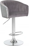 Стул барный DARCY SHINY (серый велюр с серебрянными пайетками)