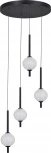 Подвесной светильник ST Luce Peek SL6120.403.04 Черный/Прозрачное кракелированное стекло LED 4*8,5W (220V, на проводе, шарики)