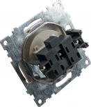 Розетка без заземления со шторками (серебро) Stekker Катрин 39581