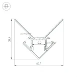Профиль ARH-DECORE-S12-EXT-2000 ANOD внешний (Алюминий) 023889 Arlight