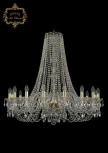 Подвесная большая люстра Art Classic 11.11 11.11.16.360.h-94.Gd.Sp (220V, хрусталь, на цепи, подсвечник, свеча)
