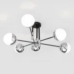Умная потолочная люстра на штанге Eurosvet Nuvola 70129/6 хром (220V, шарики)