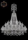Подвесная большая люстра Art Classic 11.25 11.25.24+12+6.460.2d.XL-168.Cr.Sp (220V, хрусталь, на цепи, подсвечник, свеча)