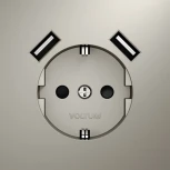 Розетка с заземлением, шторками и USBх2 (кашемир) Voltum S70 VLS040403