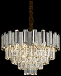 Подвесная люстра ярусная каскадная Wertmark Candida WE131.09.303 (220V, хрусталь, на цепи)