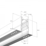 Магнитный шинопровод под гипсокартон встраиваемый под шпаклевку RAUMBERG MG2000Bk (48V)