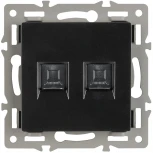 Механизм компьютерной розетки двойной SCT-MPC2-PL-BK (RJ-45, CAT6) (Arlight) 045337