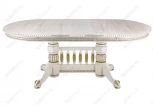 Деревянный стол Woodville Кантри 160 молочный с золотой патиной 406078
