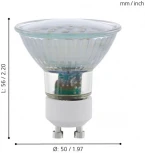 Лампочка светодиодная GU10 5W 400 lm 4000K белое свечение Eglo Lm_led_gu10 11536