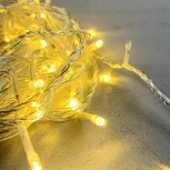Гирлянда Нить 10м золотой с мерцанием 24В, 100 LED, провод прозрачный ПВХ, IP54 Laitcom PST100BL-10-1GL