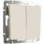Выключатель двухклавишный проходной (айвори матовый) Werkel W1122062 (a059281)