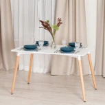 Стол JOHN (mod. T1001) МДФ/дерево, 80 х 120 75 см , White (Белый) / Natural (натуральный) Tetchair 15181