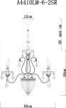 Подвесная люстра Arte Lamp Schelenberg A4410LM-6-2SR