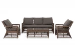 Лаунж-зона из искусственного ротанга, цвет коричневый 4SIS Гранд Латте GLS3C2T-4-SET brown