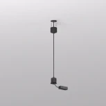 Подвод питания для подвесного монтажа трека Denkirs Smart Base TR2124-BK АС 220V, 5м, черный, алюминий