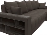 Диван угловой с декором и полкой Лига-050 НПБ Лига Диванов (Рогожка) арт.128587
