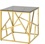 Журнальный столик Stool Group 55*55 АРТ ДЕКО золото стекло smoke УТ000001968