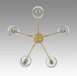 Потолочная люстра на штанге Lumion Anri 6590/5 латунь/мятный зеленый, металл, керамика/текстиль E14 5*40W 220V