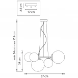Подвесная люстра Lightstar Globo 815057 (220V, на тросе, шарики, молекулы)