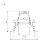Профиль ARH-LINE-6650-F-COMFORT-2000 ANOD (Arlight, Алюминий) 036351
