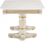 Деревянный стол Woodville Морнит 180(240)х100 слоновая кость / золото 515969