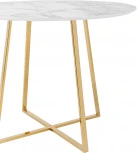 Стол обеденный Stool Group Дакота 100*100 белый мрамор ножки золото УТ000036110