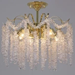 Потолочная люстра хрустальная на штанге Reluce 02384-0.3-6+3 FFG (220V)