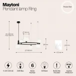 Подвесной светильник Maytoni Ring MOD013PL-06B (220V, на тросе, шарики, молекулы)