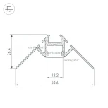 Профиль ARH-DECORE-S12-INT-2000 ANOD внутренний (Алюминий) 023868 Arlight