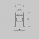 Алюминиевый профиль световая линия встраиваемый под гипсокартон скрытого монтажа 35x42 черный, 2 м, ALM-3542-B-2M Maytoni 632015