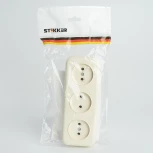 Розетка тройная без заземления (слоновая кость) Stekker Брест 49055