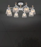 Потолочная люстра на штанге Seven Fires Olban SF3389/8C-WT-WD