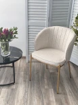 Стул M-City DIANA Modica-40 бежево-белый, ткань / золотой каркас