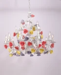 Большая люстра Fiori di rose 185.10.5 Lucia Tucci (220V, на цепи, подсвечник, свеча, цветы, ветки, розы)