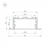 Профиль KLUS-POWER-W50-FS-2000 ANOD (Алюминий) 028919 Arlight