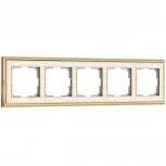 Рамка на 5 постов (золото/белый) W0051429 (a051319)