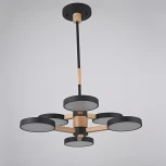 Потолочная люстра Wi-Fi на штанге Turna Dbl L6 Black By ImperiumLoft Turna-Dbl01 (LED, 220V, голосовое управление, умный дом - Алиса)